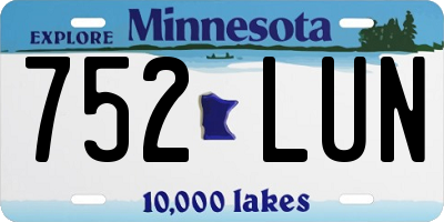 MN license plate 752LUN