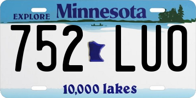 MN license plate 752LUO