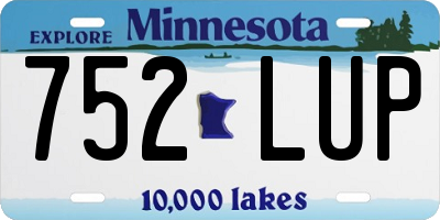 MN license plate 752LUP