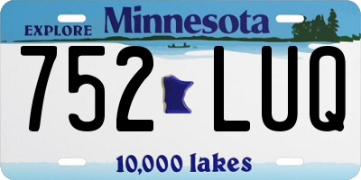 MN license plate 752LUQ