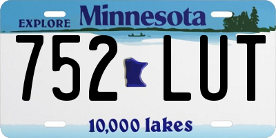 MN license plate 752LUT