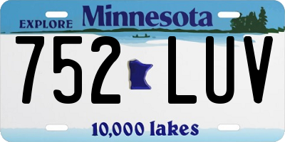 MN license plate 752LUV