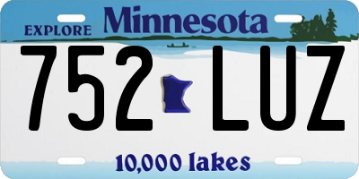 MN license plate 752LUZ