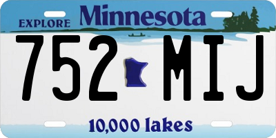 MN license plate 752MIJ