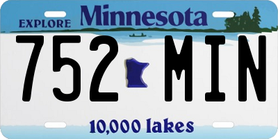 MN license plate 752MIN
