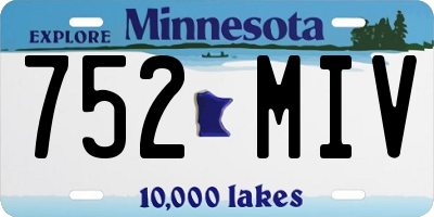 MN license plate 752MIV