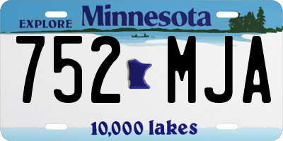 MN license plate 752MJA