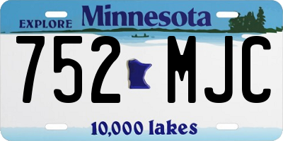 MN license plate 752MJC