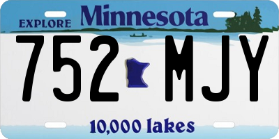 MN license plate 752MJY