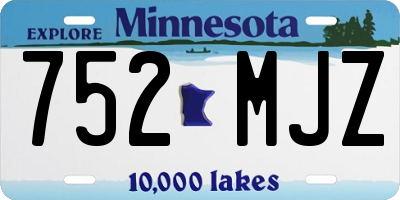 MN license plate 752MJZ