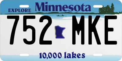 MN license plate 752MKE