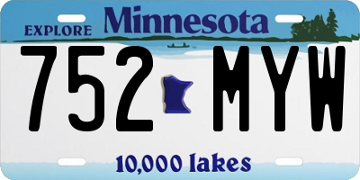 MN license plate 752MYW