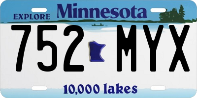 MN license plate 752MYX