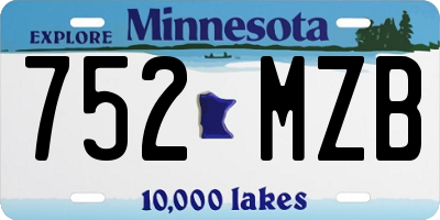 MN license plate 752MZB