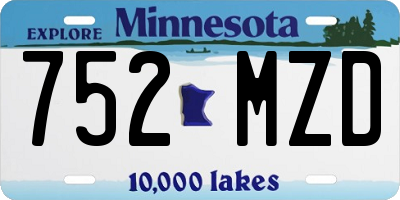 MN license plate 752MZD