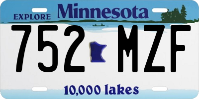 MN license plate 752MZF
