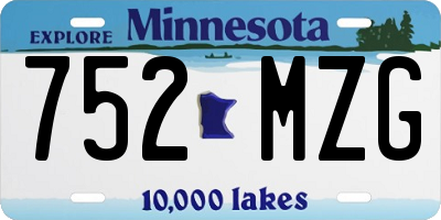 MN license plate 752MZG