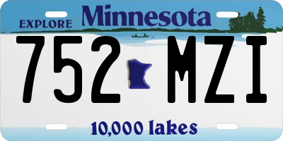 MN license plate 752MZI