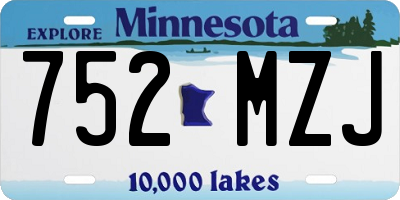 MN license plate 752MZJ