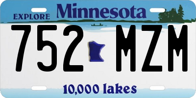 MN license plate 752MZM