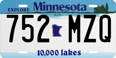 MN license plate 752MZQ