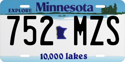 MN license plate 752MZS