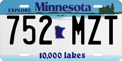 MN license plate 752MZT