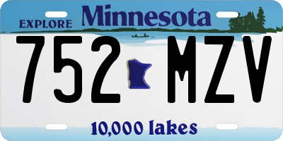 MN license plate 752MZV
