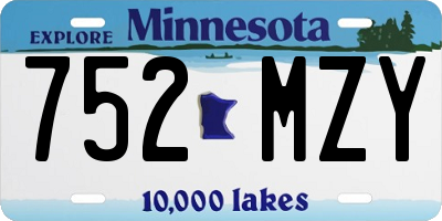 MN license plate 752MZY