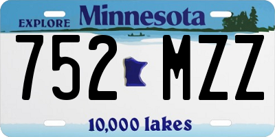 MN license plate 752MZZ