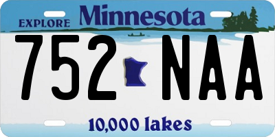 MN license plate 752NAA