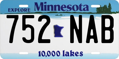 MN license plate 752NAB