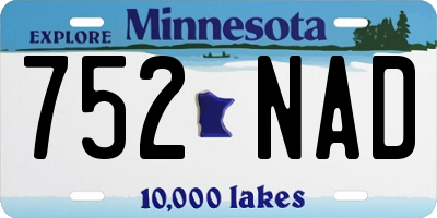 MN license plate 752NAD