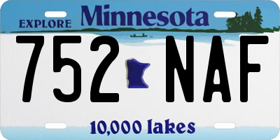 MN license plate 752NAF