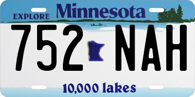 MN license plate 752NAH