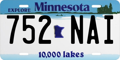 MN license plate 752NAI