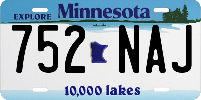 MN license plate 752NAJ