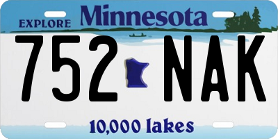 MN license plate 752NAK