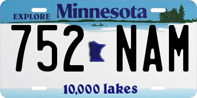 MN license plate 752NAM