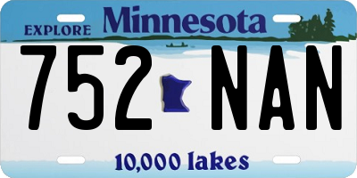 MN license plate 752NAN