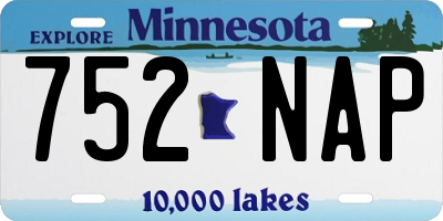 MN license plate 752NAP
