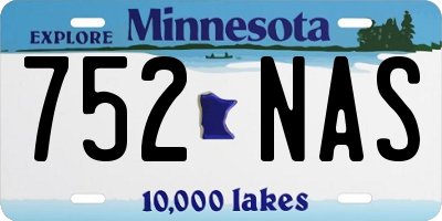 MN license plate 752NAS