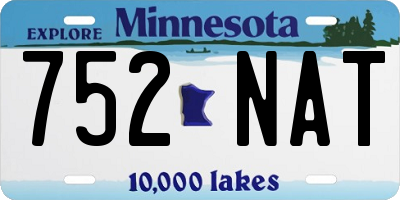 MN license plate 752NAT