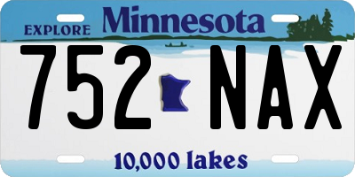 MN license plate 752NAX