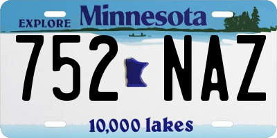 MN license plate 752NAZ