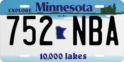 MN license plate 752NBA