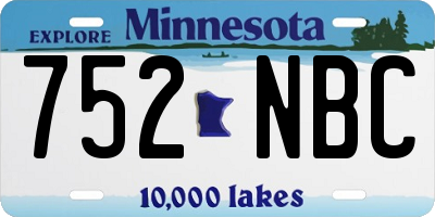 MN license plate 752NBC