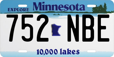 MN license plate 752NBE