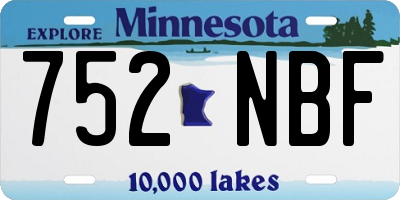MN license plate 752NBF