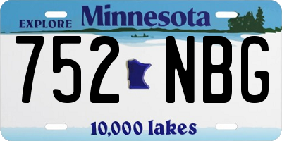 MN license plate 752NBG